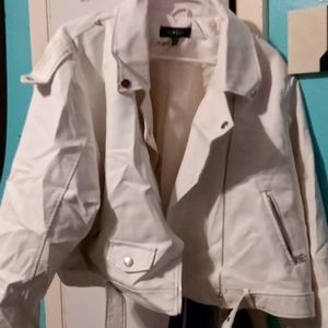 A leather white jacket